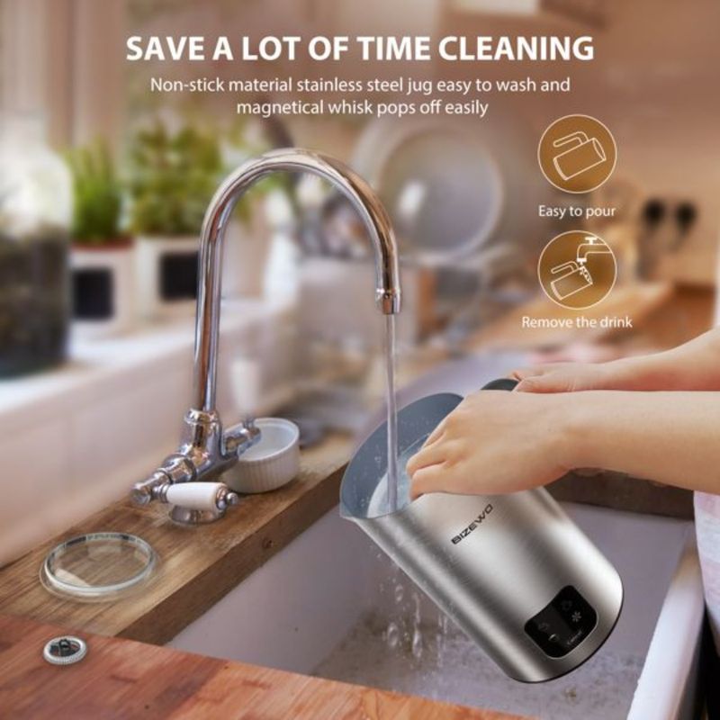Warmer Milk Screen Steamer 4 Stainless BIZEWO Steamer For Touch Latt IN Steel Automatic Milk Coffee Electric And 1 Frother With_voghion.com