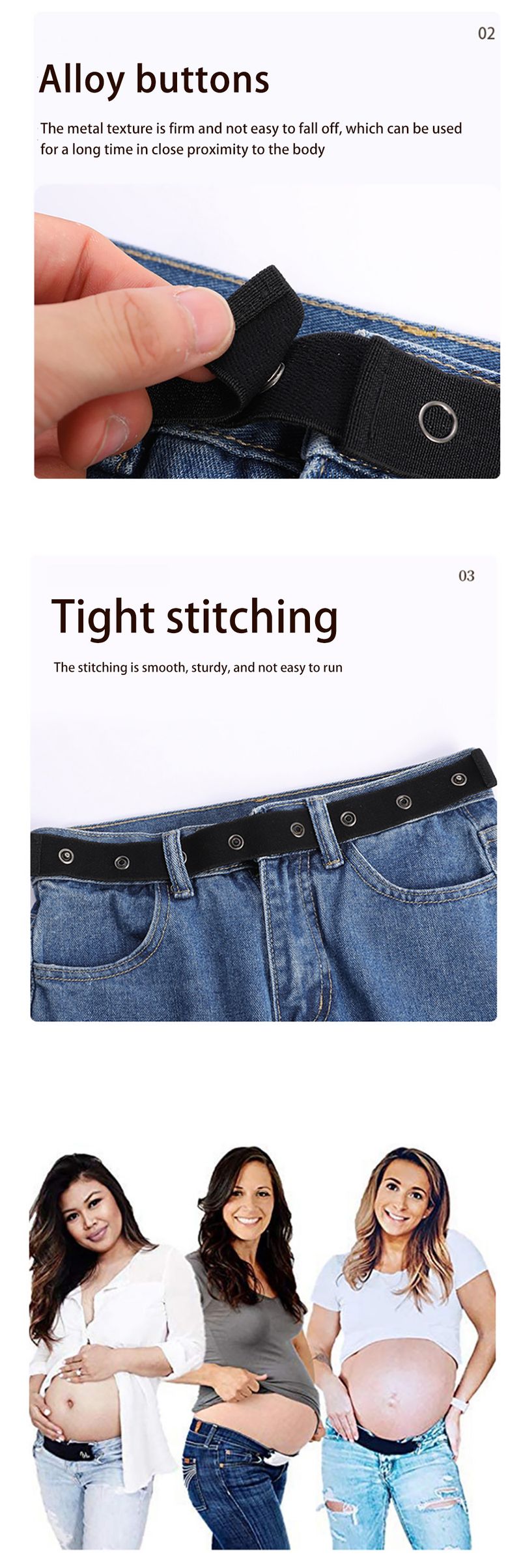 Cintura pigra da uomo elastica con fibbia di regolazione dell'estensione dell'estensione dei jeans invisibili HOT_voghion.com