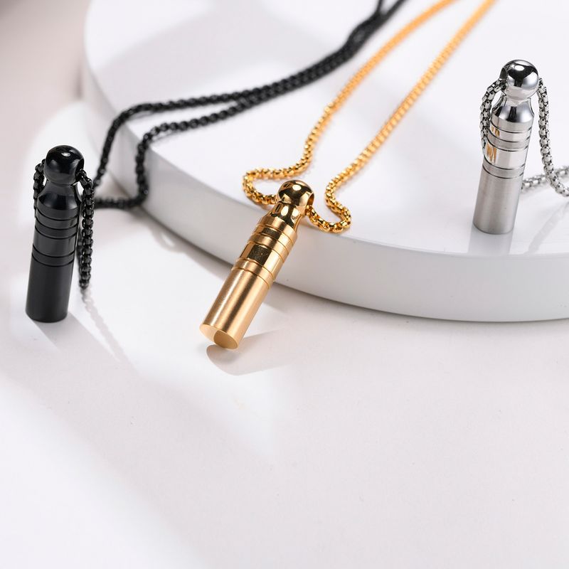 Collar con colgante de cenizas, joyería de cremación, joyería de urna de acero inoxidable para hombres, collar con medallón de cenizas, ceniza conmemorativa_voghion.com