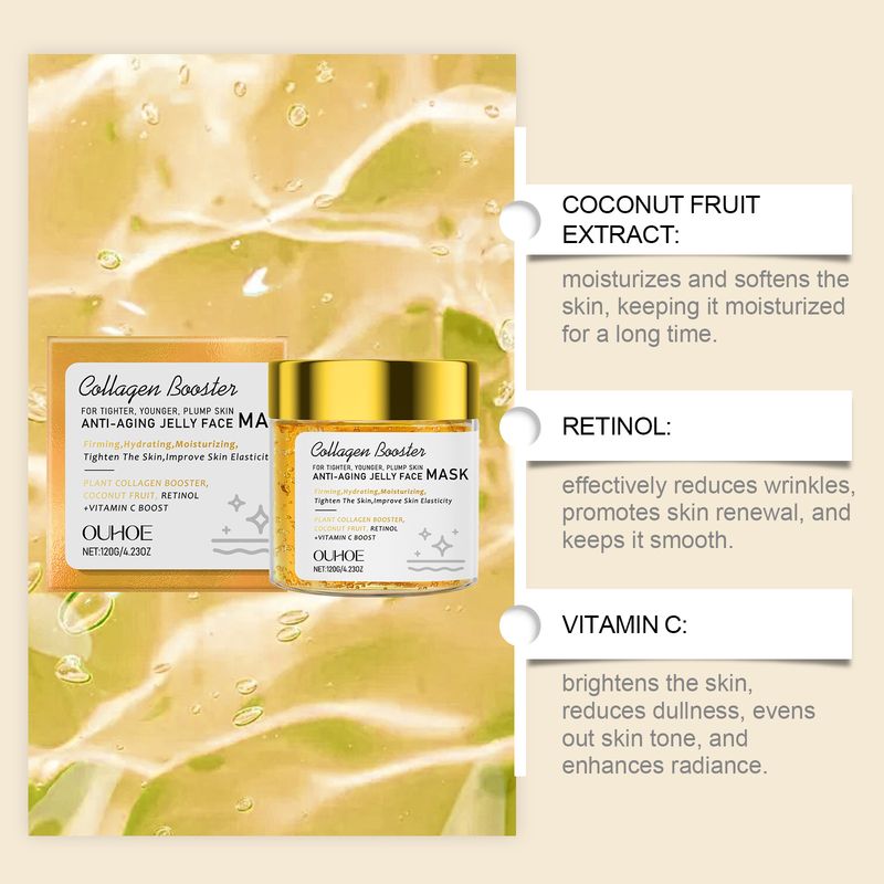 Maschera viso in gel OUHOE Jelly: idrata, rassoda, ammorbidisce, leviga le linee sottili, scurisce e illumina._voghion.com