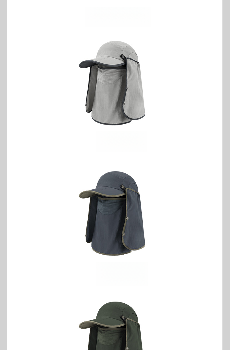 Bærbar trefoldet andehue, fuld beskyttelse til sommer og udendørs, solafskærmning for ansigtet, baseballkasket med myg og_voghion.com