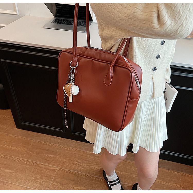 Women's Bags Niche Underarm Bag Women's Autumn And Winter New Retro Commuter Tote Bag Boston Small Square Bag_voghion.com