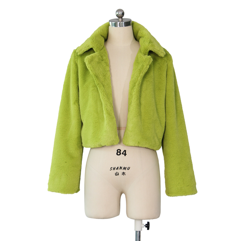 L'abbigliamento femminile desidera Dunhuang vendita calda autunno e inverno cardigan in pelliccia sintetica sciolto giacca corta cappotto soffice_voghion.com