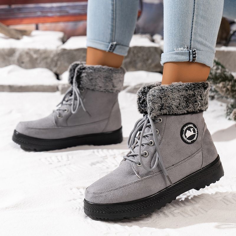 Winter Shoes Snow Women's With Fleece Lining Thickened Cotton Cold-Proof Warm Long Boots_voghion.com
