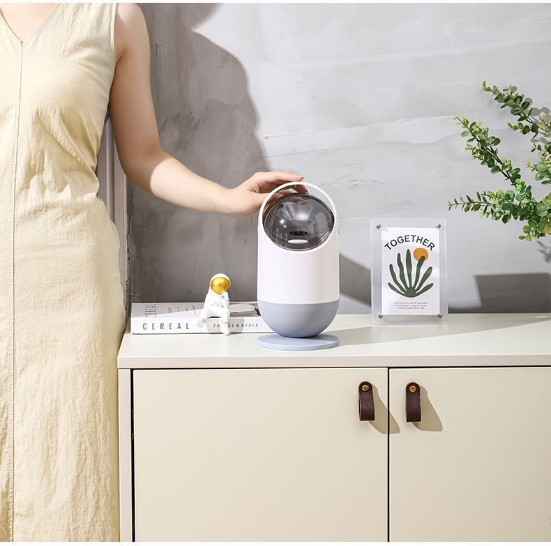 Flip-top Trash Can Household Bathroom Wastebasket Kitchen Living Room Astronaut Robot Toilet Paper Basket_voghion.com