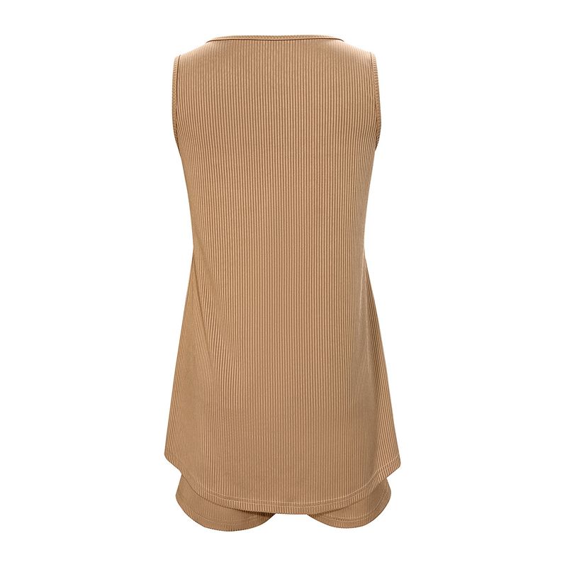 Ensemble deux pièces décontracté avec bretelles à capuche et col en v pour femmes, nouvelle collection printemps et été_voghion.com
