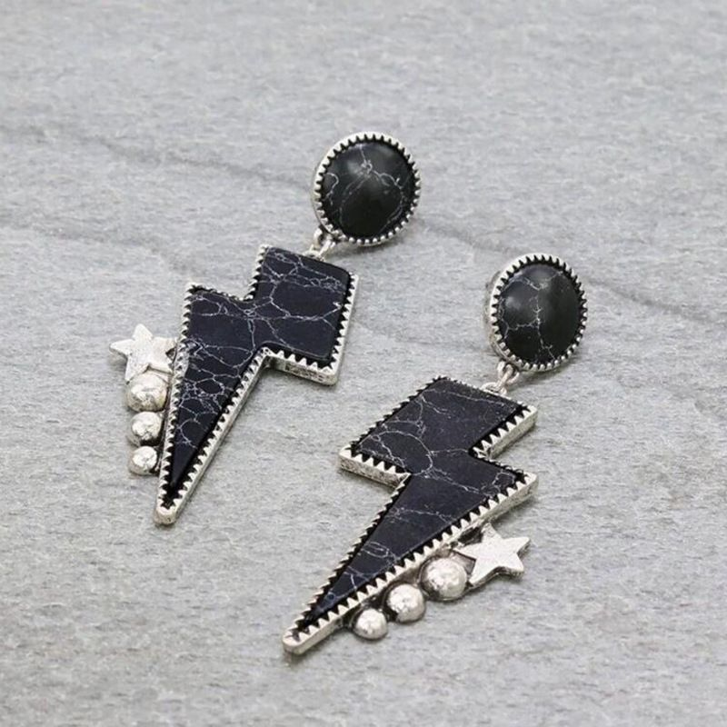 1 Pair Stud Ethnic Style Exaggerated Ear Ornament Bright Luster Women Five-pointed Star Earrings Clothing Accessories_voghion.com