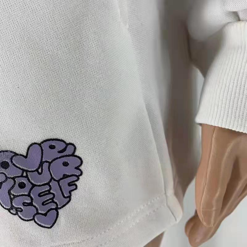 Women's fashion casual printed shorts two-piece set plus fleece long-sleeved hoodie set_voghion.com