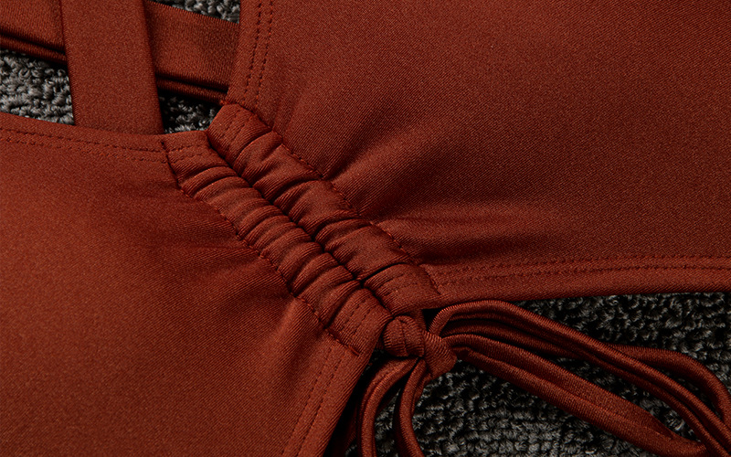2020 nouvelle couleur unie Sexy dos ouvert sangle une pièce maillot de bain pour les femmes 20005_voghion.com