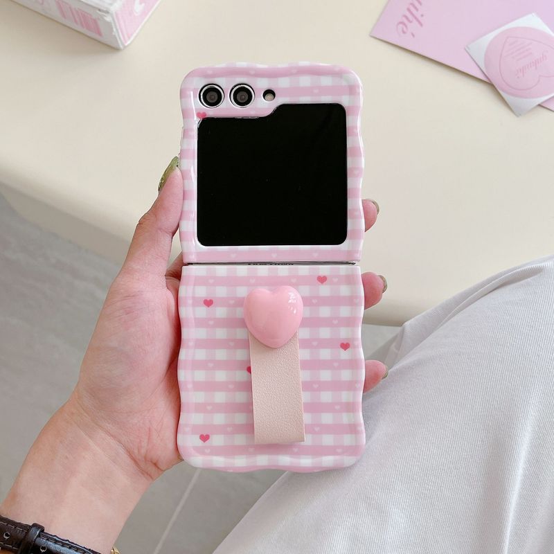 Small Love Plaid Case for Samsung Galaxy Z Flip6 Zflip4/3 Folding Screen Saver_voghion.com