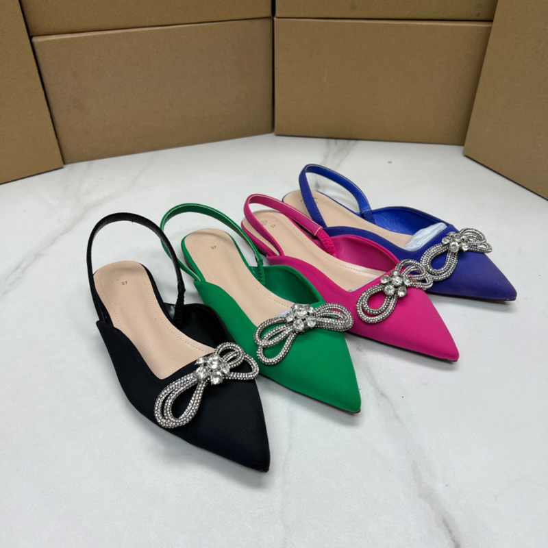 Pantofi dama comerț original comandă la modă fluture drill bandă arc confortabil plat pantofi dama_voghion.com