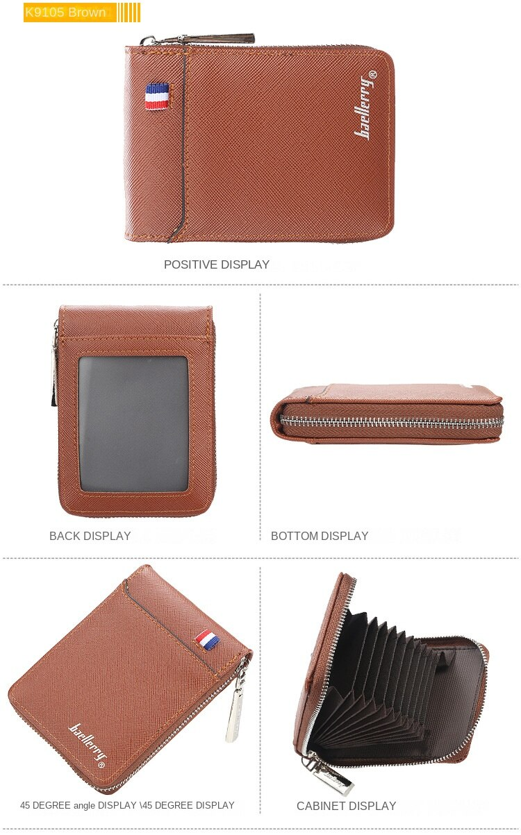 Baellerry Männer Uergel Card Holder New Product PU Dokument Bag Fashion Zipper Multi-Card Coin Portemonnaie_voghion.com