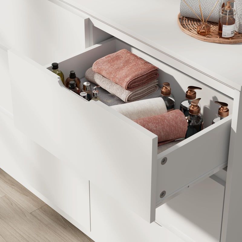 9 Drawer Dresser For Bedroom, Storage Cabinet With Hidden Handles, Modern Closet Of Drawers For Living Room_voghion.com