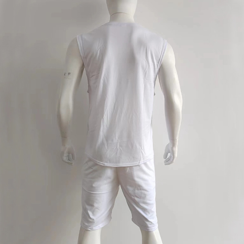 Cross-border European And American New Summer Sleeveless Sports Suit Men's Breathable Thin Round Neck Solid Color Vest_voghion.com