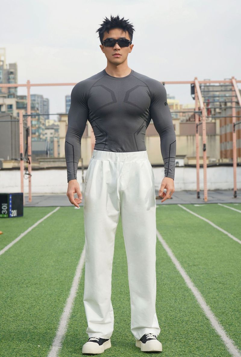 Pantalones deportivos holgados de baloncesto de algodón para hombre con cordón ajustable: pantalones largos cómodos para correr y entrenar, ideales para uso casual y deportivo._voghion.com
