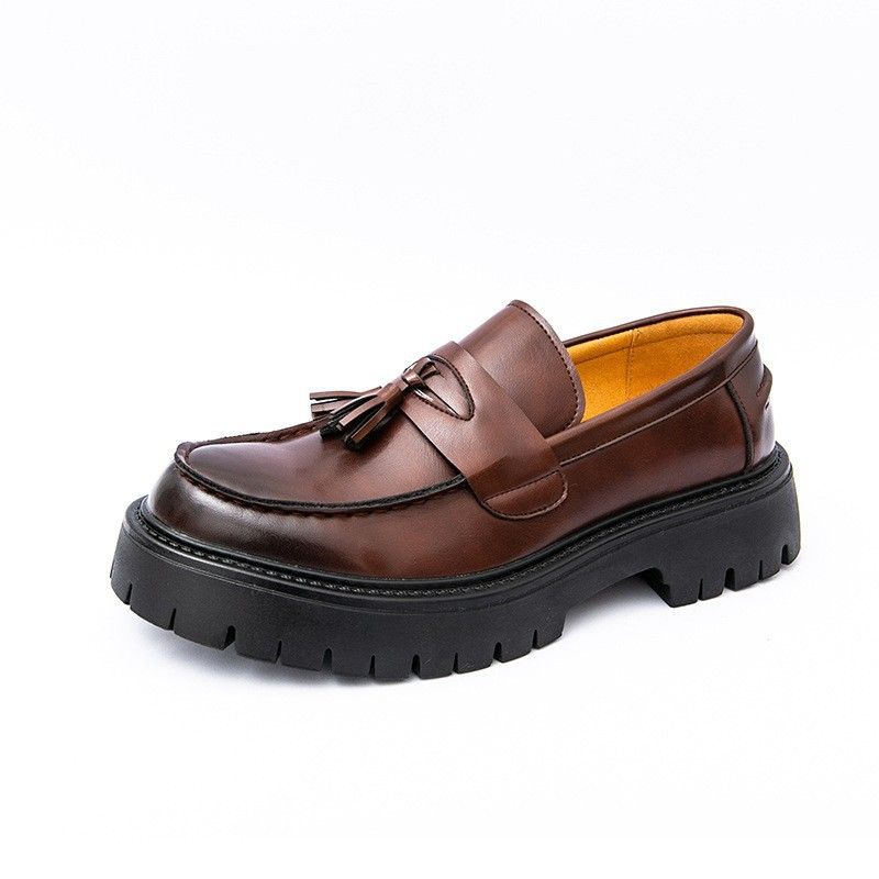 TerraStride Herren-Loafer im neuen britischen Stil, Business- und formelle Schuhe, glänzend, Slip-On, dicke Sohle, höhenverstellbar, lässige Lederschuhe_voghion.com
