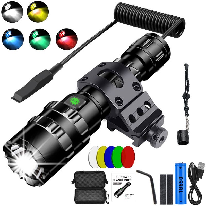 L2 USB Rechargeable Flashlight - 1000 Lumens Mini LED Torch With Long Throw, Waterproof & Compact Design For Outdoor, Night Riding, Camping_voghion.com