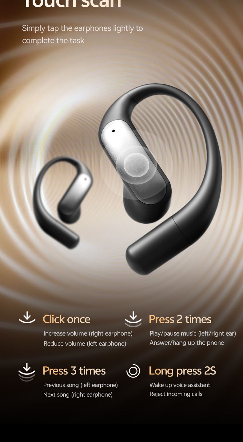 2025 New Open-Ear Bluetooth Headphones With Digital Display - Long Battery Life Wireless On-Ear Hook Type Headse_voghion.com