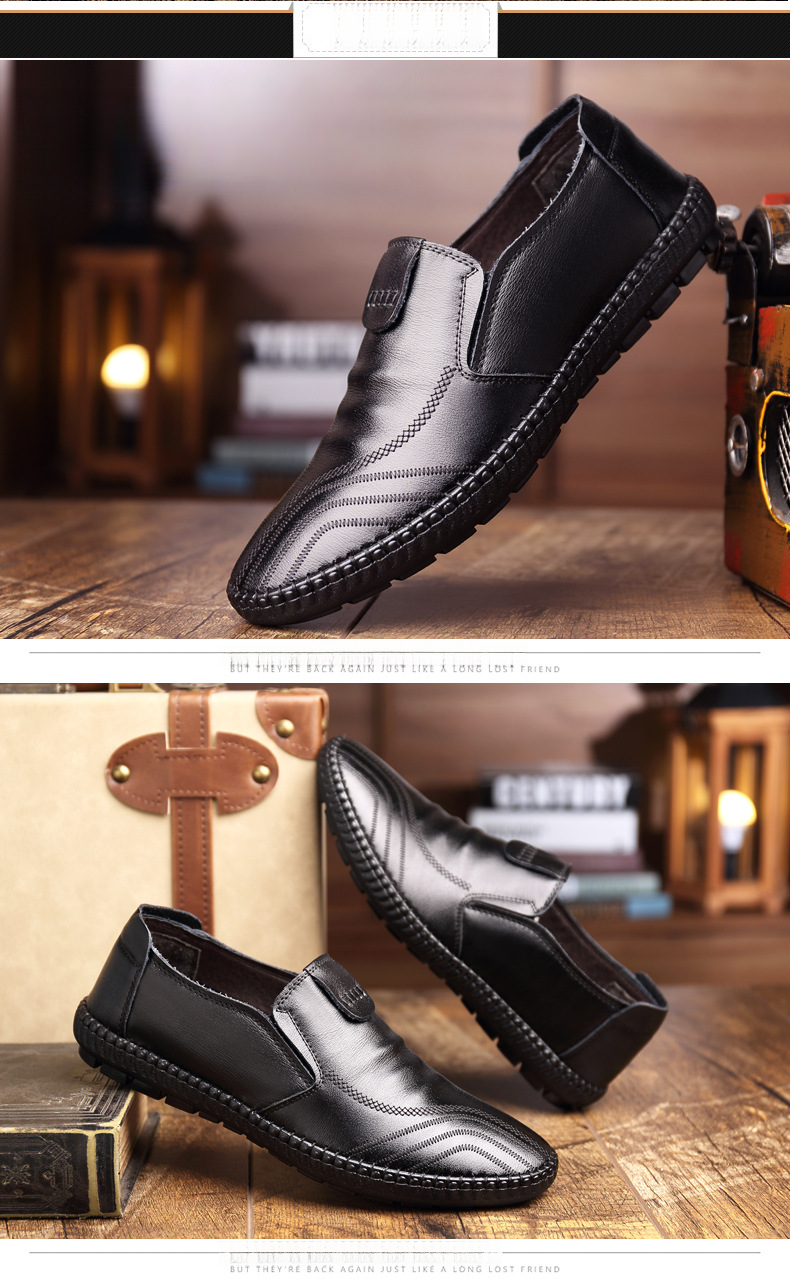 Halbschuhe Herren Handgefertigte Lederschuhe Casual Driving Flats Schlupfschuhe Mokassins Bootsschuhe Blau_voghion.com