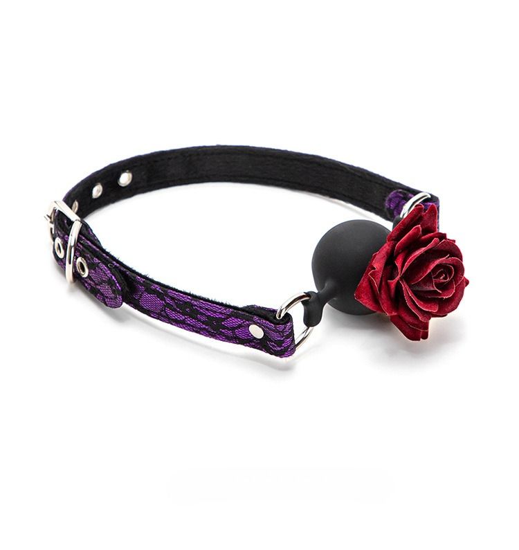 Sexspielzeug SM Requisiten Spitze Pfingstrose Mund Ball Sex Tuning Perforierte Silikon Mund Plug Alternative Produkte für Erwachsene_voghion.com