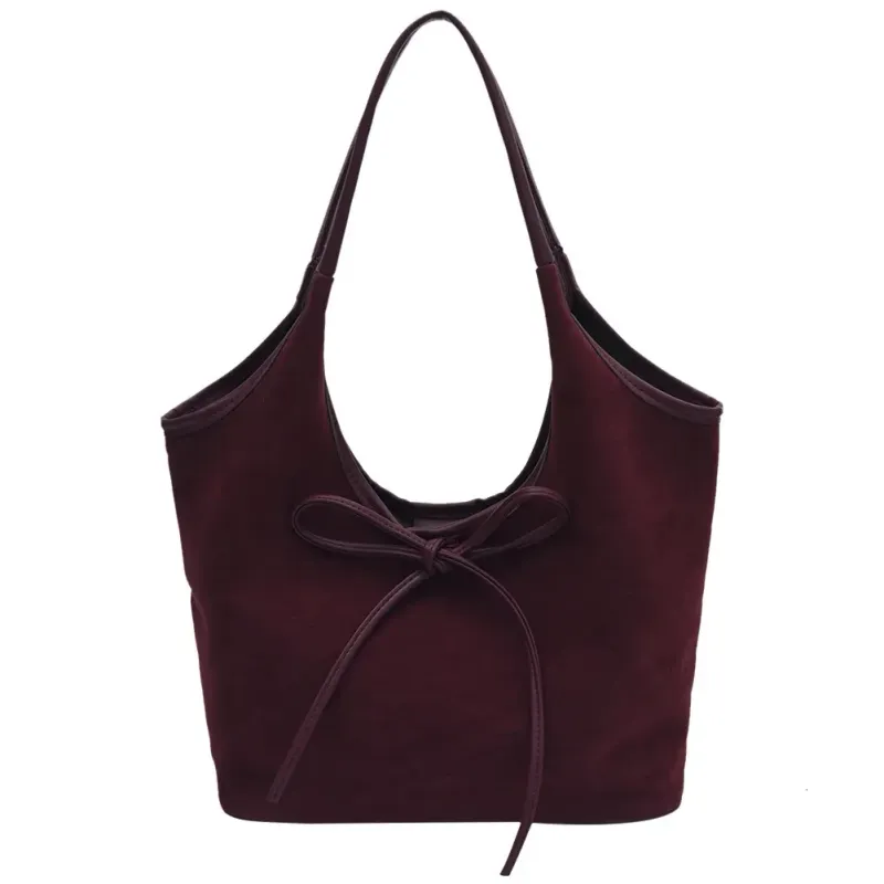 Sacs à bandoulière en daim vintage pour femmes, automne et hiver, sac à main Hobo à fermeture magnétique, sac fourre-tout rétro décontracté_voghion.com