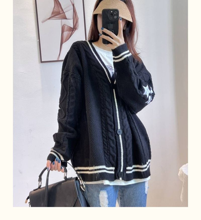 K Pure Color Long-sleeved Cardigan For Women,Temperament Commuting, European And American Bat Wing Knitting, Light Gray Single-row Button Sweater Coat_voghion.com