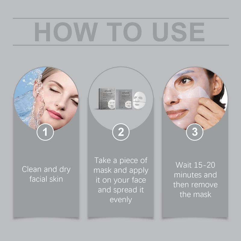 Collagen mask, gently cleans the skin, refreshes and is not sticky, cares for hydration, moisturizes and moisturizes_voghion.com