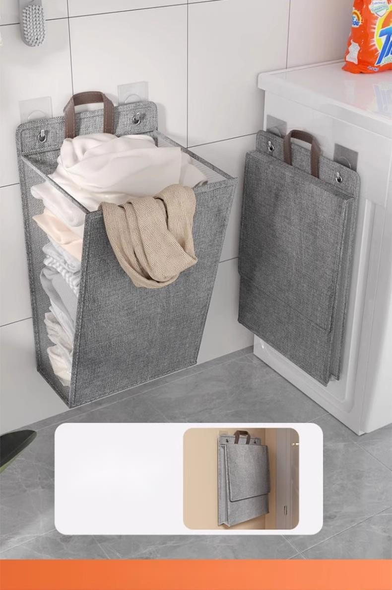 Nieuwe praktische, aan de muur te bevestigen, opvouwbare wasmand voor in de slaapzaal, multifunctionele wasmand_voghion.com