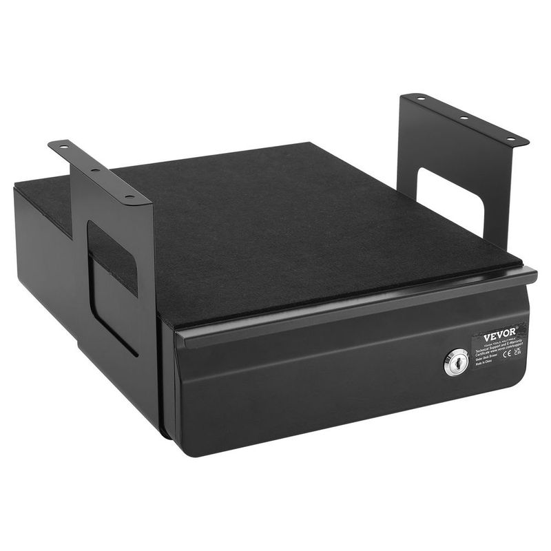 13 In Lockable Under Desk Drawer Organizer Slide-out Drawer For Home Office_voghion.com