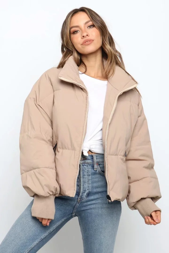 Giacca calda da donna, corta, leggera e calda, antivento e pigra_voghion.com