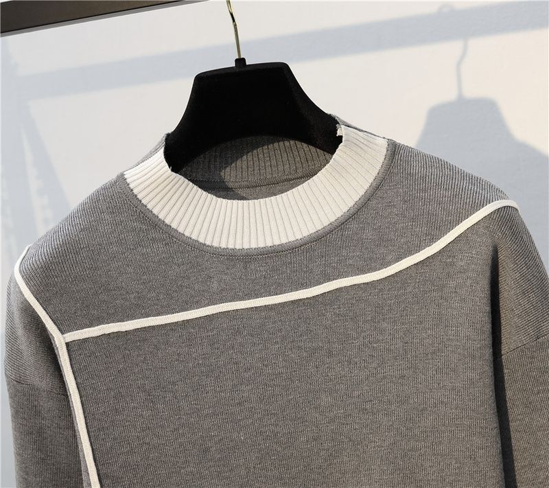 Damenbekleidung Herbst Große Größe Strickpullover Frühling und Herbst Zweiteiliger Pulloveranzug_voghion.com