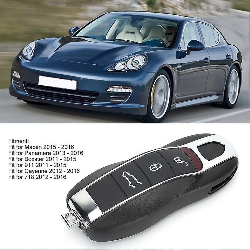 Clé télécommande semi-intelligente à 3 boutons 433 MHz pour Porsche Panamera Cayenne Boxster_voghion.com