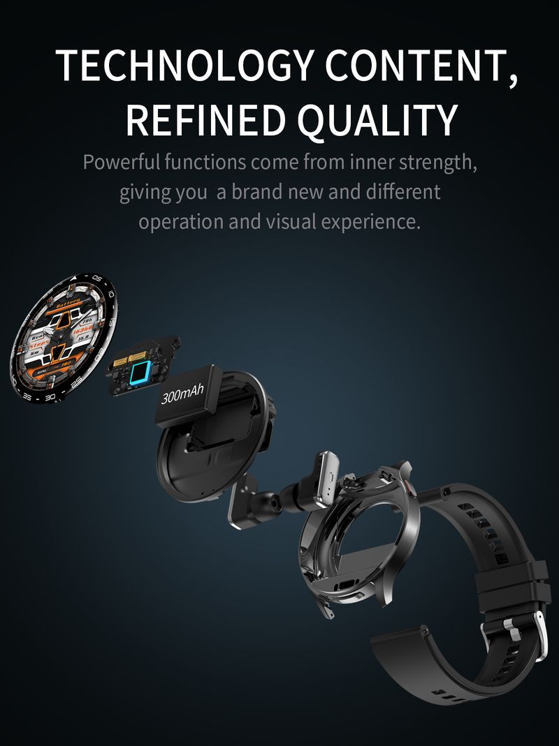 2025 New TWS Build-in Earbuds 1.39" HD Screen Smartwat With Wireless Earphones Blutooth Call Heart Rate Test Smart_voghion.com