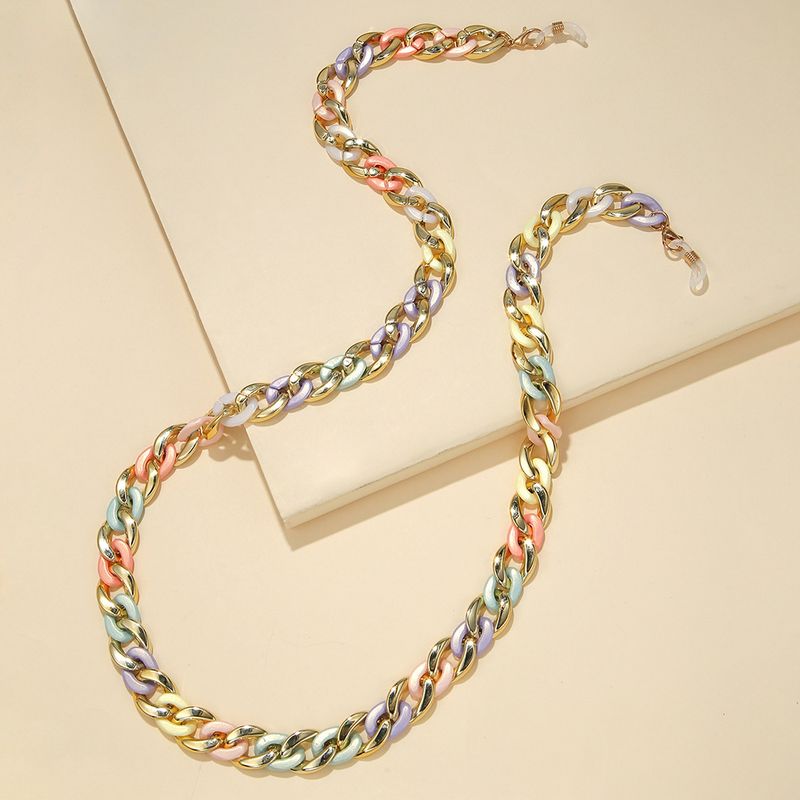 Catena per occhiali a croce antiscivolo e anti-perdita multiuso con mascherina per adulti in acrilico, colore misto_voghion.com