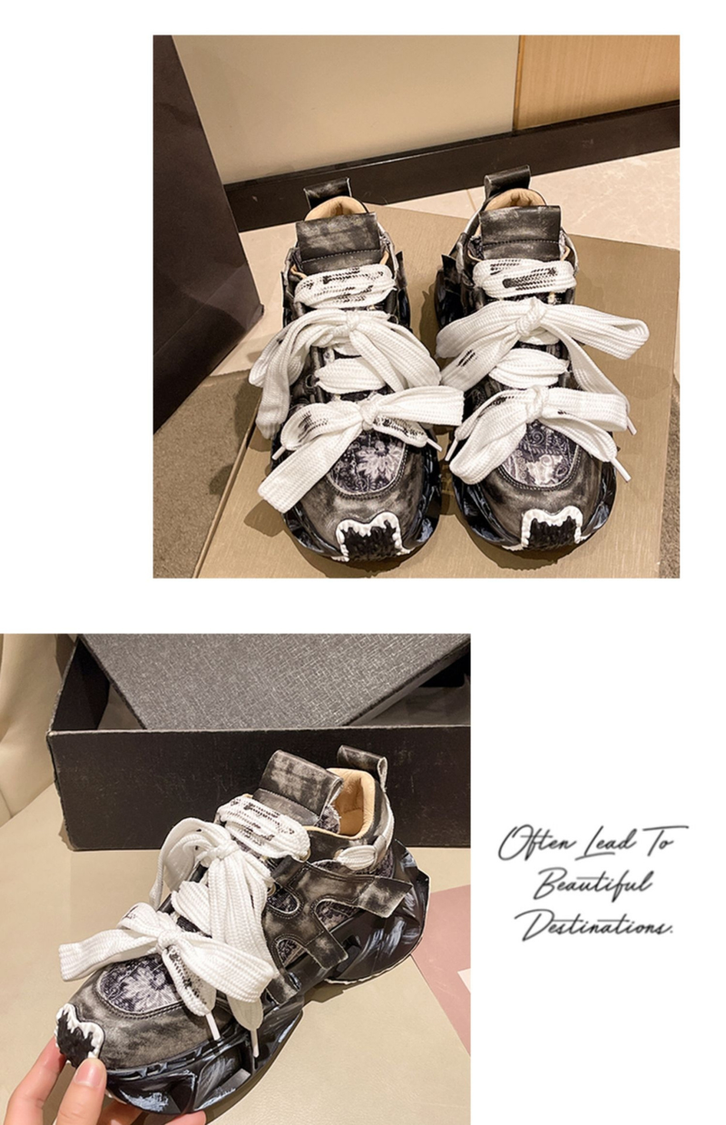 Ženski čevlji Daddy, spomladanski in jesenski modeli z okroglim prstom, plitvimi usti spredaj, vezalkami, biskvitom in ocvrtim dnom, uličnim tekom, nišni trendi_voghion.com