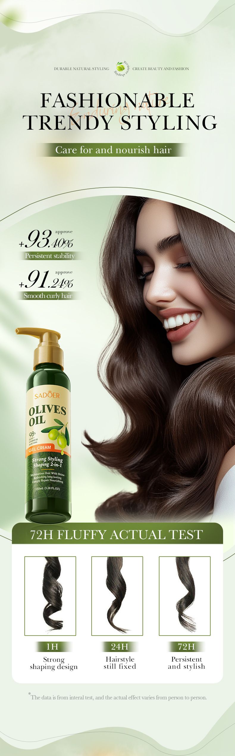 Olivenöl-Gel-Creme, 150 ml, lang anhaltendes Styling, flauschiges Haarwachs, Hautpflegeprodukte_voghion.com
