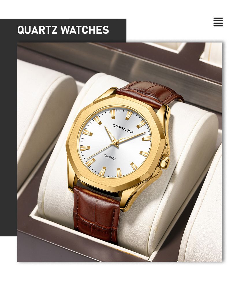 Minimalist Waterproof Round Unisex Watch With Leather Strap, Casual And Business Style, Quartz Movement, 30M Water Resistance_voghion.com