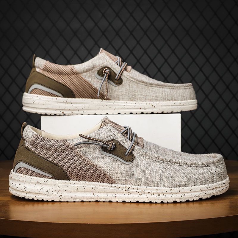 Große Größe 40-48 Lässige Stoff-Loafer Leichte Herrenschuhe_voghion.com