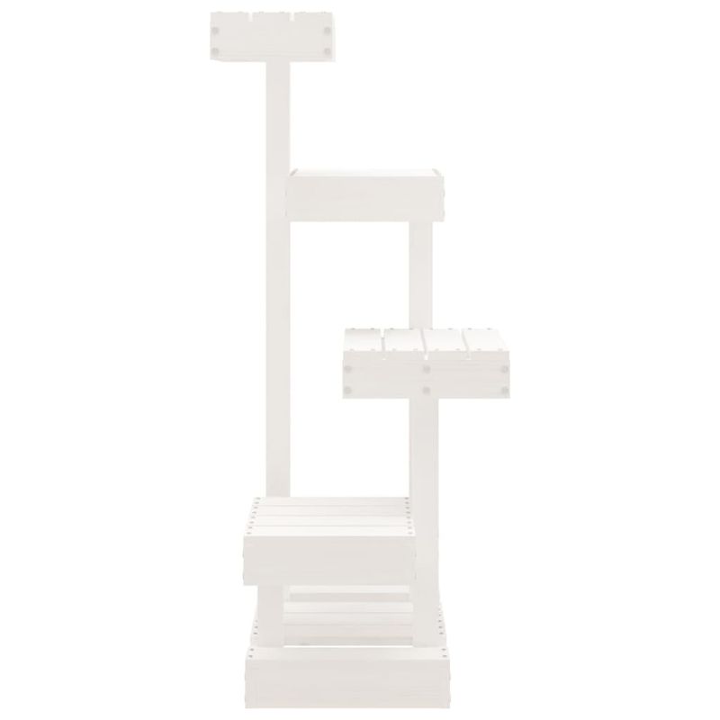 Cat Tree White 17.9"x19.3"x40.6" Solid Wood Pine_voghion.com