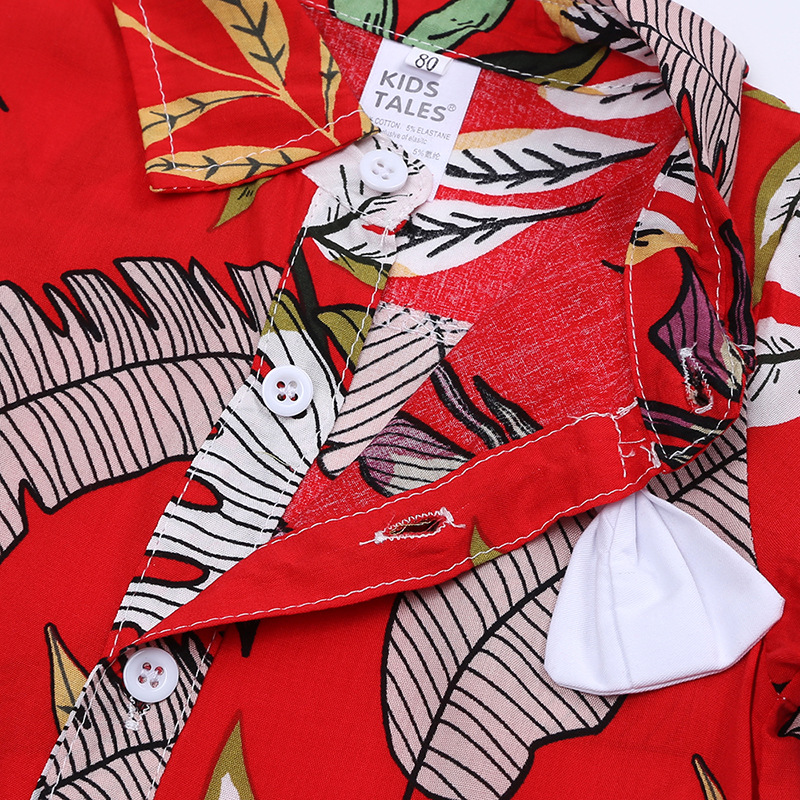 Mother&Kids Completo estivo per bambini Camicia a maniche corte stampata per ragazzi Set di due pezzi_voghion.com