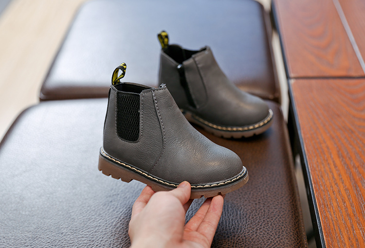 Chaussures en cuir pour garçons et filles, bottes courtes simples, Martin, Style britannique, nouvelle collection printemps et automne 2023_voghion.com