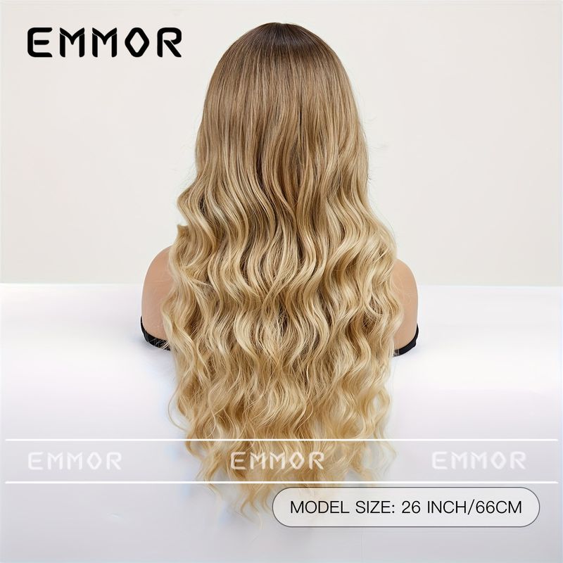 Spitze mehrfarbig gespalten große Wellen lange lockige Haare Mode Perücke Vollkopffrisur_voghion.com