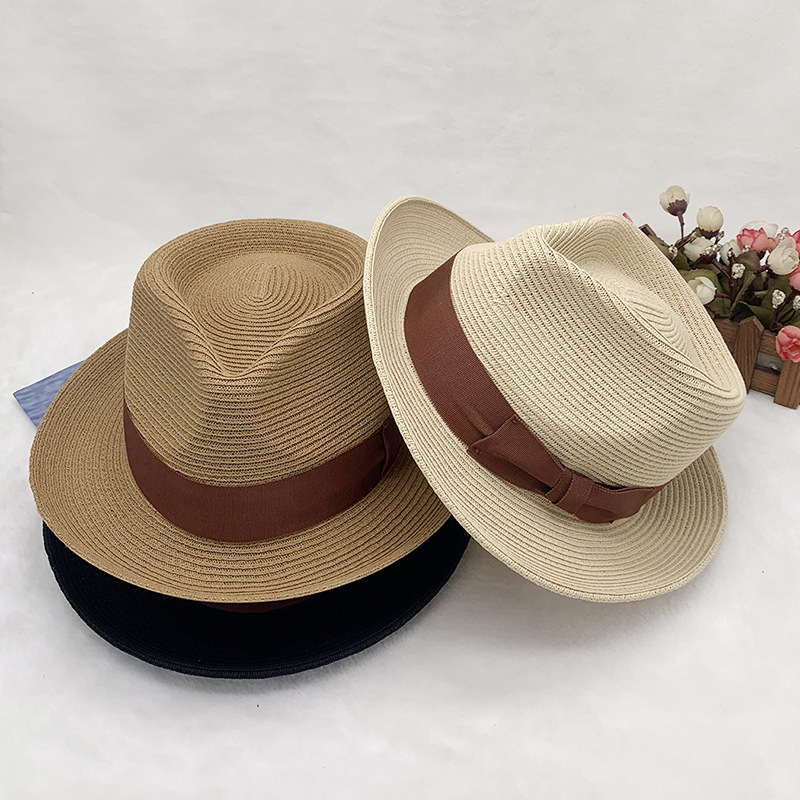 klassiska och fashionabla handvävda jazzhattar för män och kvinnor, solhattar, stråhattar, vår- och sommarhattar_voghion.com