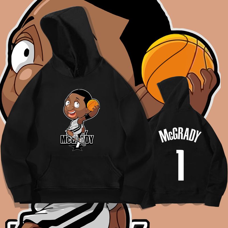 Q-Version Mcgrady Hoodie Autumn Fashion Label Loose Cut Shoulder Sleeve Clothing Youth Student Coat Y_voghion.com