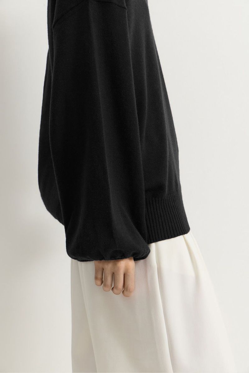 Pull en maille bicolore à col rabattu | Pull confortable et élégant pour l'automne et l'hiver | Coupe ample, manches longues, tissu respirant_voghion.com