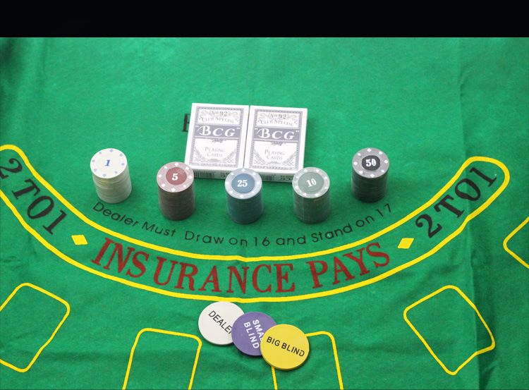 Texas Hold'em 21 Chip Set (200 Chips) With Tablecloth And Dealer Code In A Tin Box (drop Shipping Available)_voghion.com