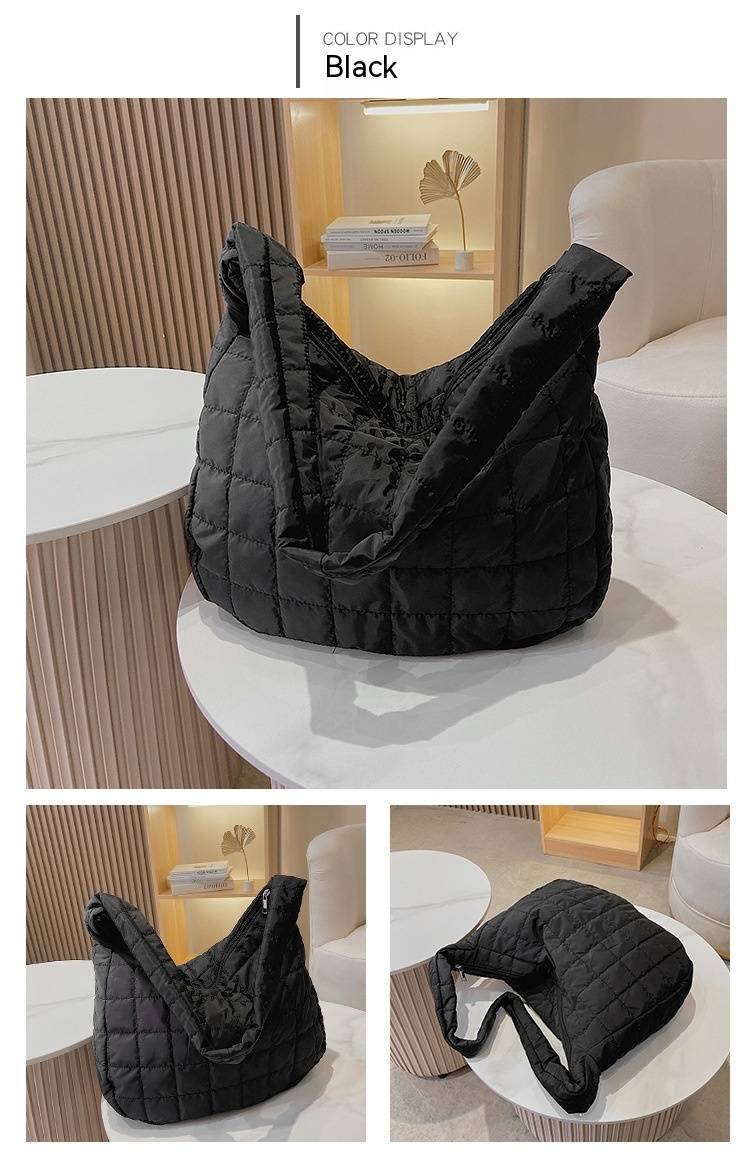 2023 Nuovo Best-seller Leggero Casual All-match Borsa da donna Urbano Semplice Moda Trendy Down Bag Messenger Gnocco Tote Bag_voghion.com