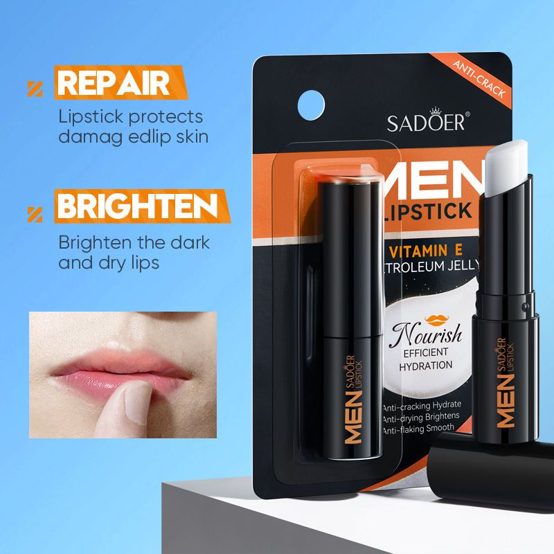 Tout anglais SADOER hommes courge herbe carpe Vaseline améliorer le rouge à lèvres sec en automne et en hiver_voghion.com