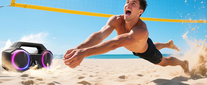 Bluetooth-Lautsprecher, 80 W, laut mit Bass, 20 Stunden Spielzeit, IPX7 wasserdicht, RGB-Lichter, TWS, kabellose Lautsprecher, für draußen, zu Hause, für Partys, am Pool, am Strand, beim Tailgating, im Fitnessstudio, als Geschenk_voghion.com