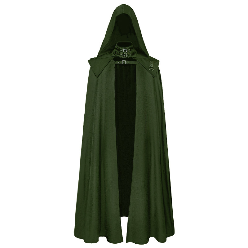 Halloween Mittelalterlicher Kapuzenmantel Gothic Mantel Langer Graben Halloween Teufel Zauberer Todesumhang Robe Umhang_voghion.com